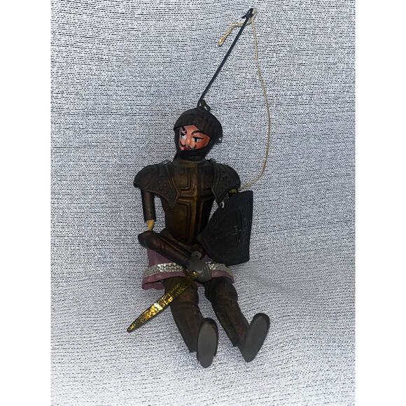 VTG Italian Marionette | Roman Soldier | Brass Plastic Wood | Hand Painted Face - Picture 2 of 7